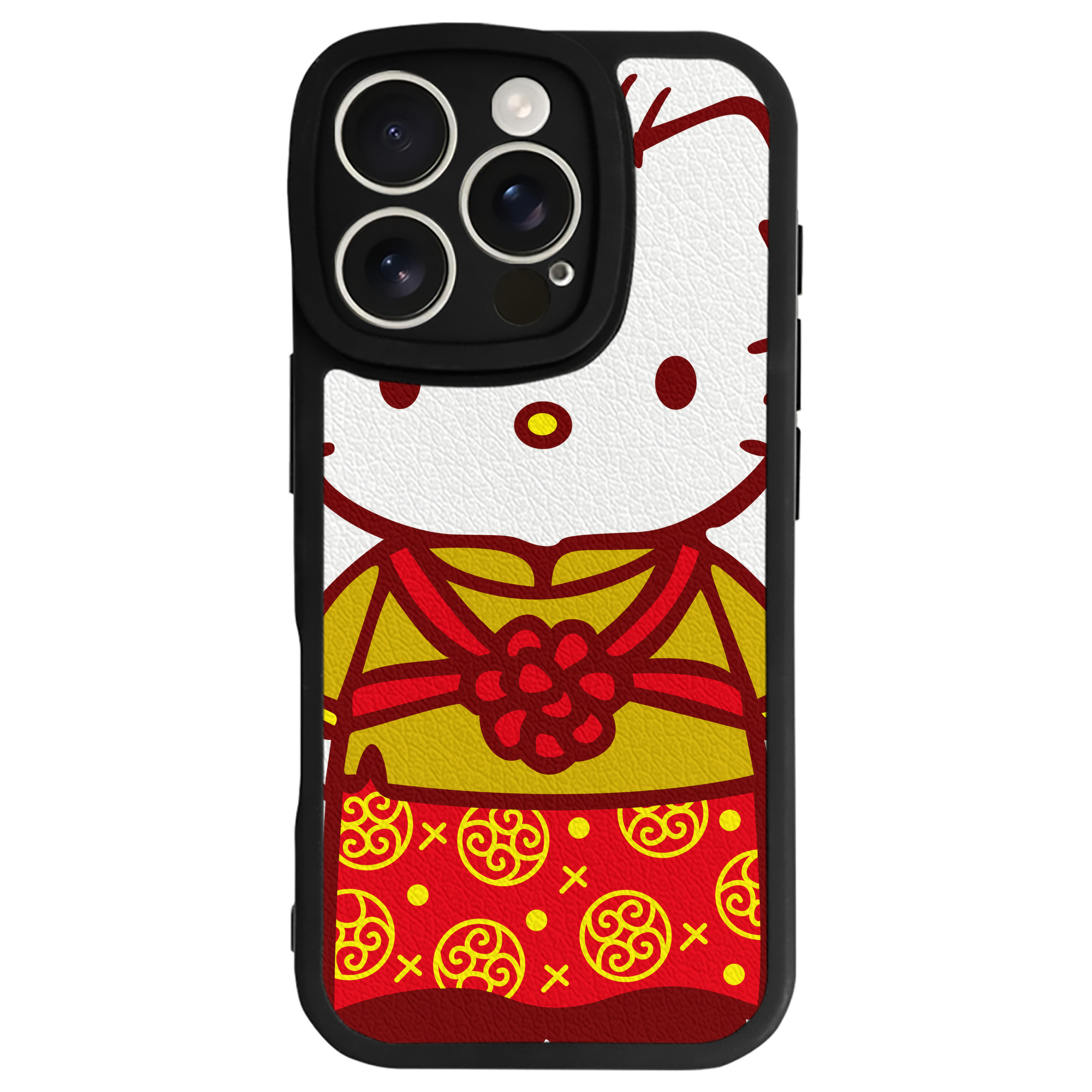 （画像用） Hello Kitty ハローキティ 【iPhone 16シリーズ対応】シリコンスマホケース（レザー調） 材質：シリコン